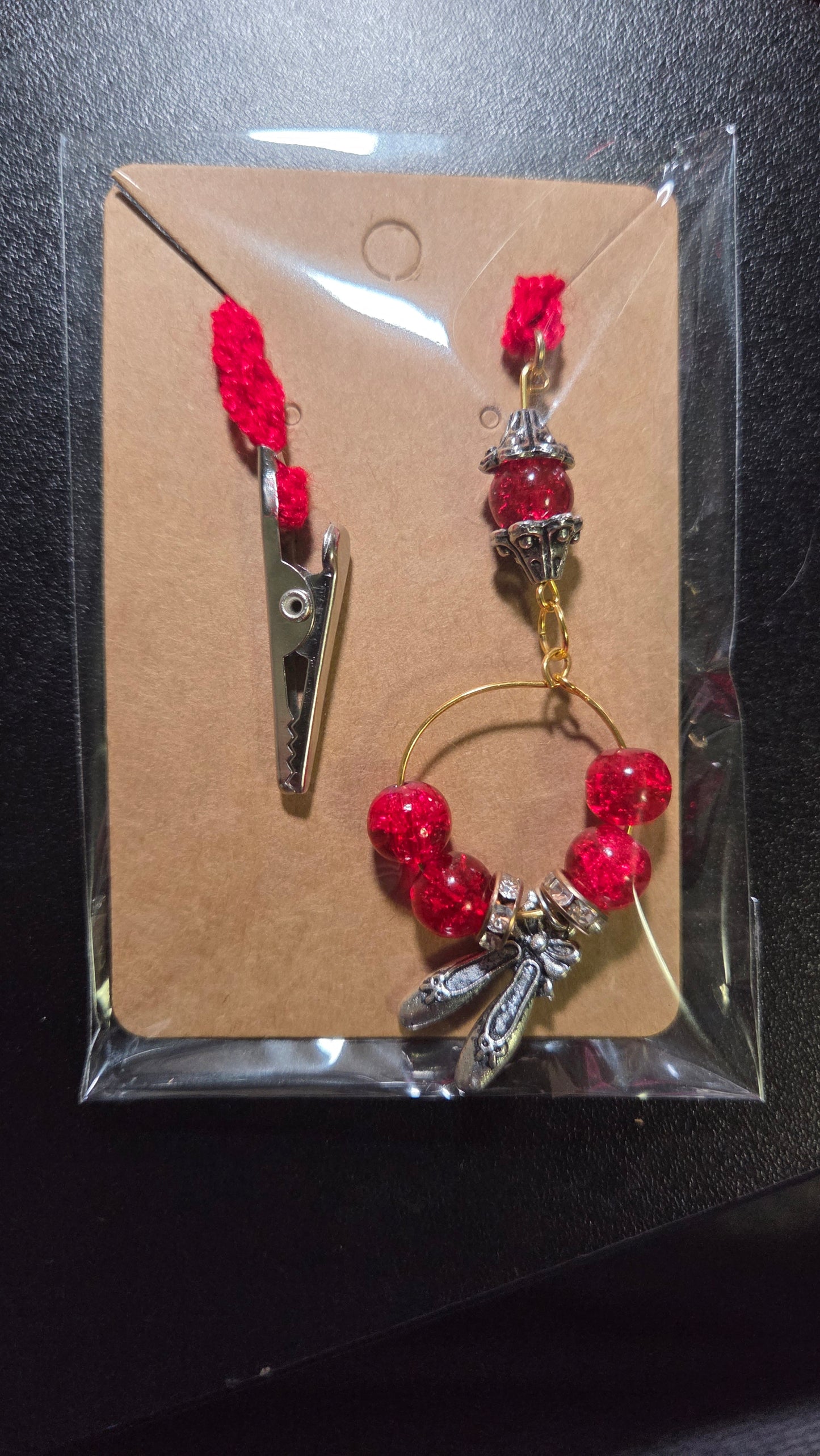 Alligator clip red ballerina