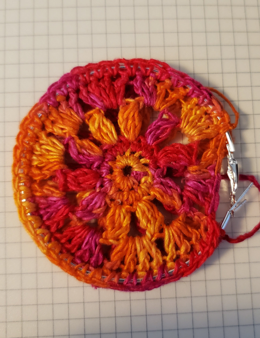 Crochet flower hoop earrings