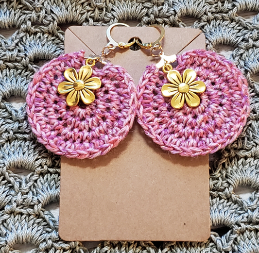 Pink sparkle dangle earrings