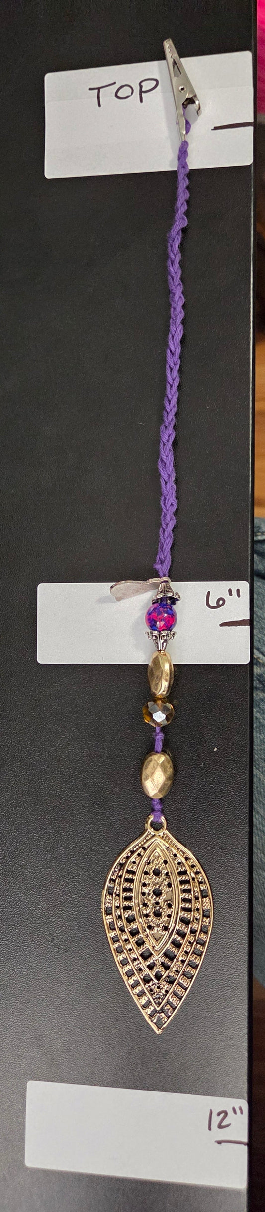 Gold purple cat clip