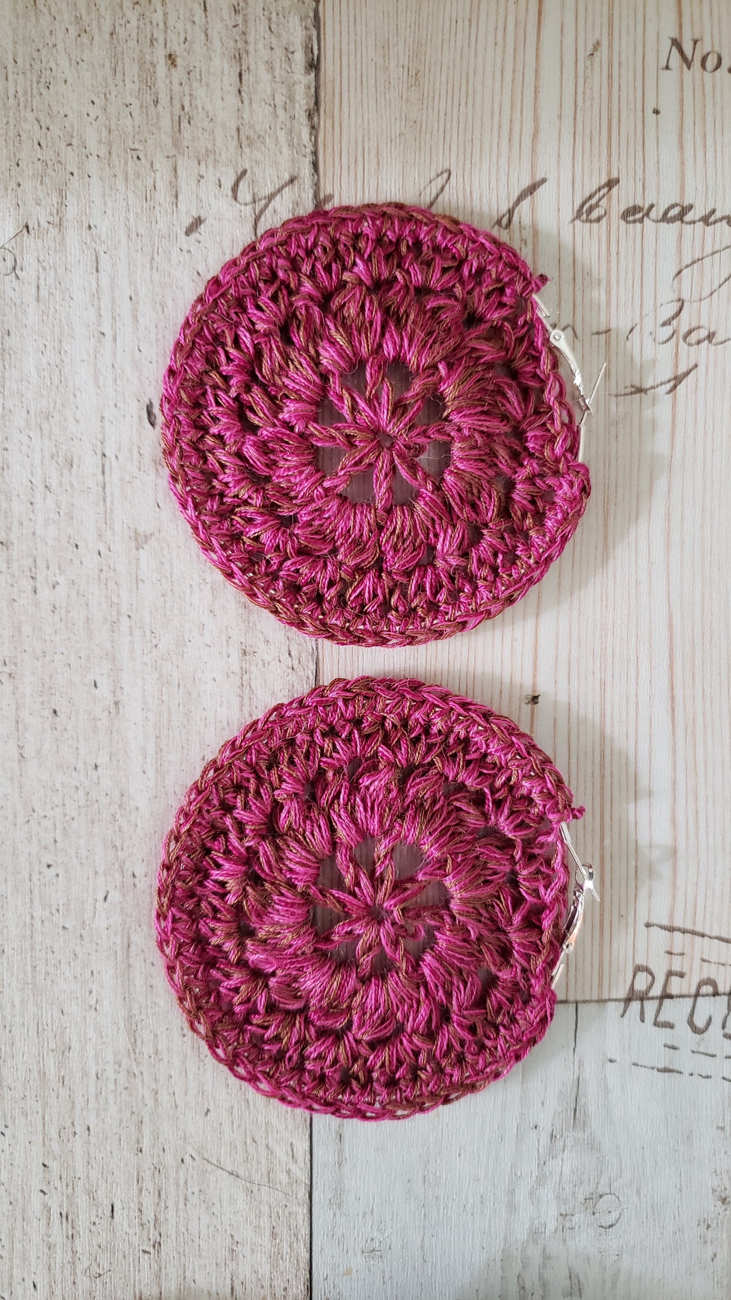 Fuschia flower earrings