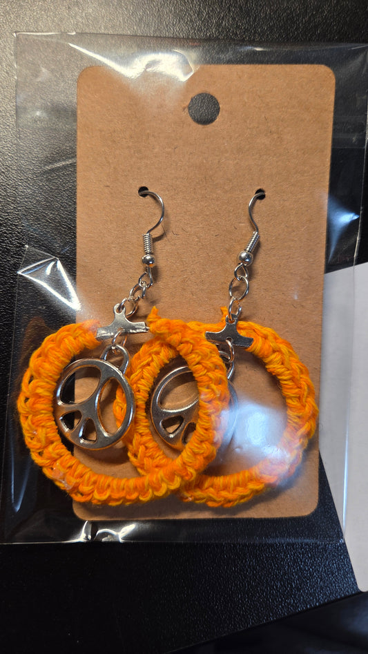 Orange peace dangles